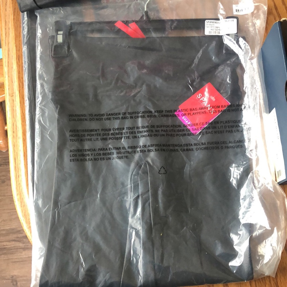 NWT still in plastic Spanx faux leather black leggings S
